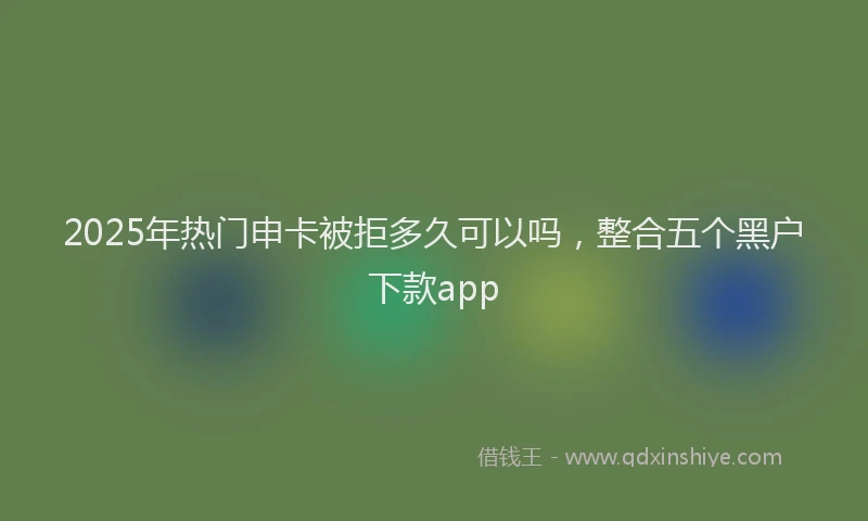 2025年热门申卡被拒多久可以吗，整合五个黑户下款app