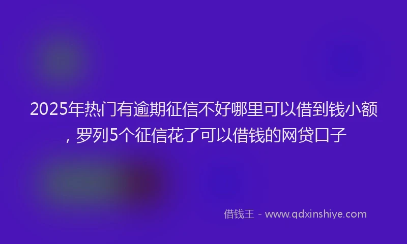 2025年热门有逾期征信不好哪里可以借到钱小额，罗列5个征信花了可以借钱的网贷口子