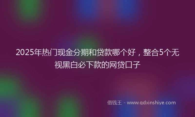 2025年热门现金分期和贷款哪个好，整合5个无视黑白必下款的网贷口子