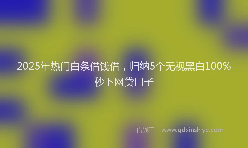 2025年热门白条借钱借，归纳5个无视黑白100%秒下网贷口子
