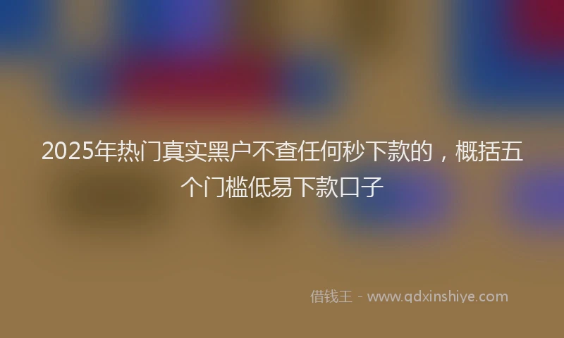 2025年热门真实黑户不查任何秒下款的，概括五个门槛低易下款口子