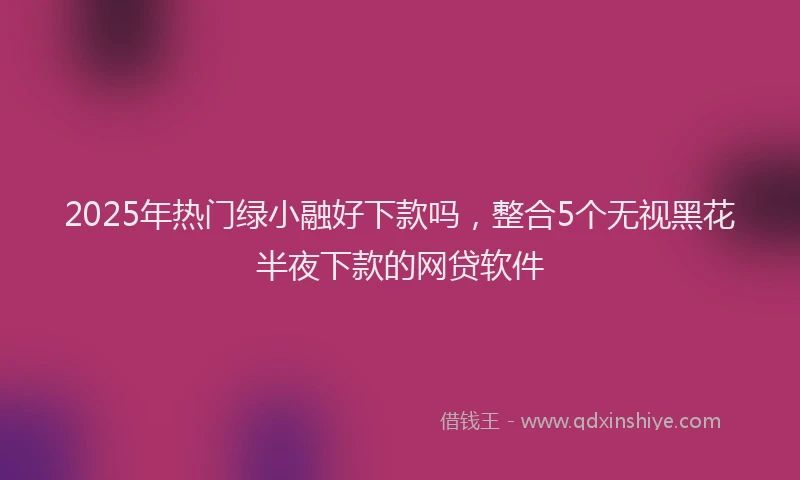 2025年热门绿小融好下款吗，整合5个无视黑花半夜下款的网贷软件