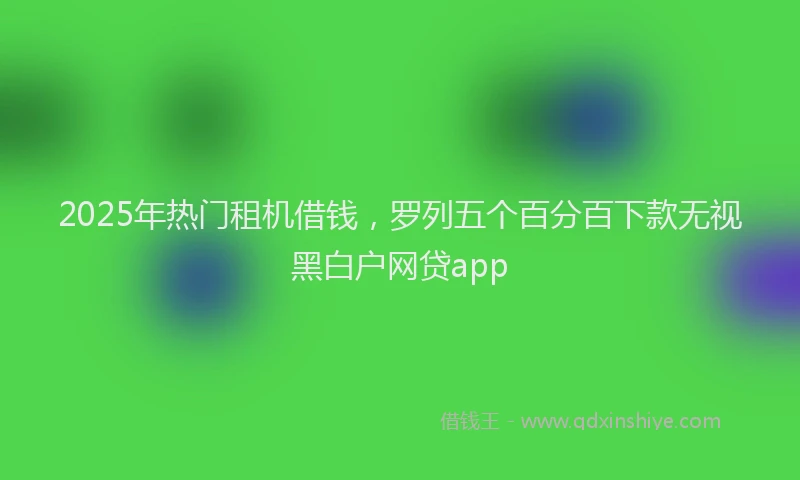 2025年热门租机借钱，罗列五个百分百下款无视黑白户网贷app