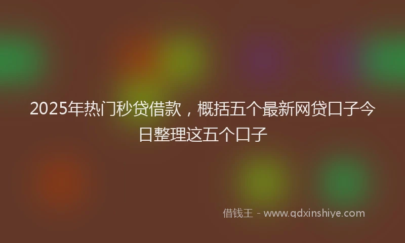 2025年热门秒贷借款，概括五个最新网贷口子今日整理这五个口子