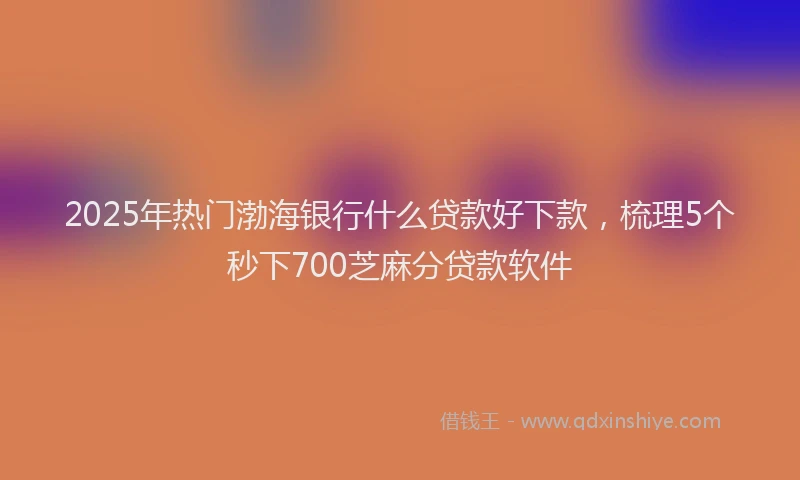 2025年热门渤海银行什么贷款好下款，梳理5个秒下700芝麻分贷款软件
