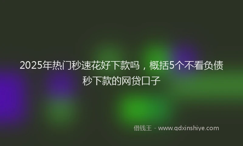2025年热门秒速花好下款吗，概括5个不看负债秒下款的网贷口子