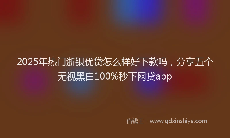 2025年热门浙银优贷怎么样好下款吗，分享五个无视黑白100%秒下网贷app