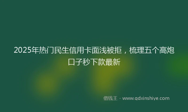2025年热门民生信用卡面浅被拒，梳理五个高炮口子秒下款最新