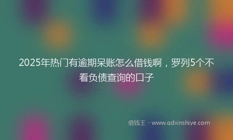 2025年热门有逾期呆账怎么借钱啊，罗列5个不看负债查询的口子