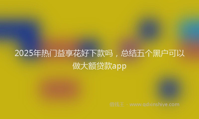 2025年热门益享花好下款吗，总结五个黑户可以做大额贷款app