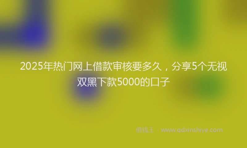 2025年热门网上借款审核要多久，分享5个无视双黑下款5000的口子
