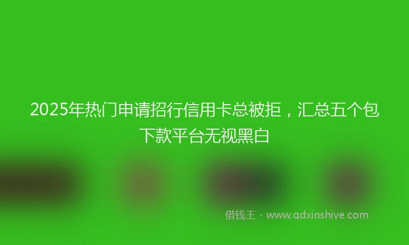2025年热门申请招行信用卡总被拒，汇总五个包下款平台无视黑白