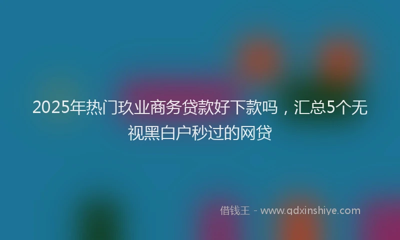 2025年热门玖业商务贷款好下款吗，汇总5个无视黑白户秒过的网贷
