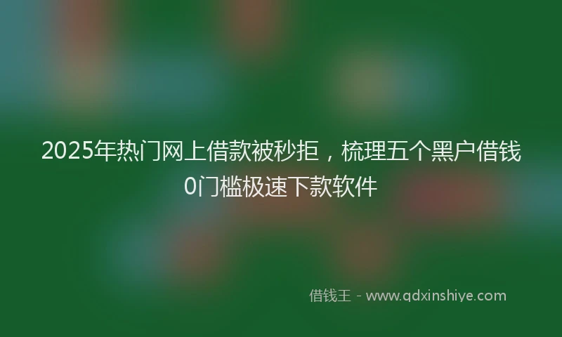 2025年热门网上借款被秒拒，梳理五个黑户借钱0门槛极速下款软件