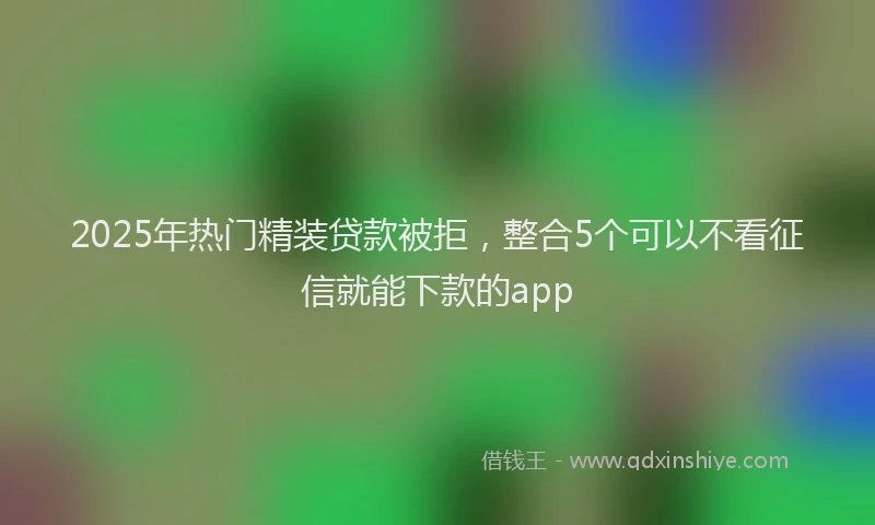 2025年热门精装贷款被拒，整合5个可以不看征信就能下款的app