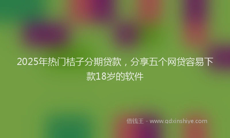 2025年热门桔子分期贷款，分享五个网贷容易下款18岁的软件