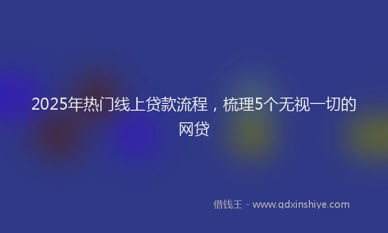 2025年热门线上贷款流程，梳理5个无视一切的网贷