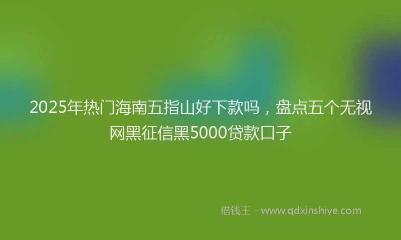 2025年热门海南五指山好下款吗，盘点五个无视网黑征信黑5000贷款口子