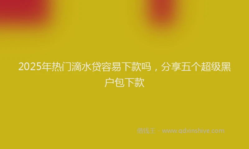 2025年热门滴水贷容易下款吗，分享五个超级黑户包下款