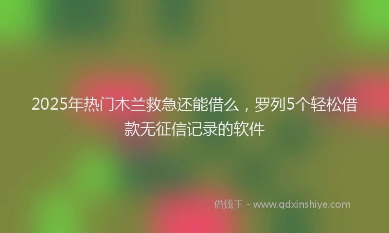 2025年热门木兰救急还能借么，罗列5个轻松借款无征信记录的软件