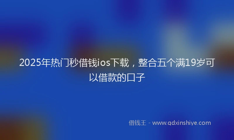 2025年热门秒借钱ios下载，整合五个满19岁可以借款的口子