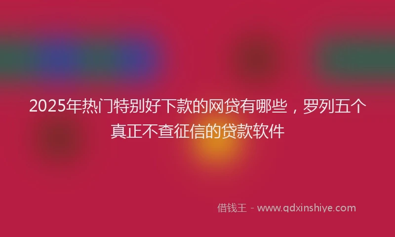 2025年热门特别好下款的网贷有哪些，罗列五个真正不查征信的贷款软件