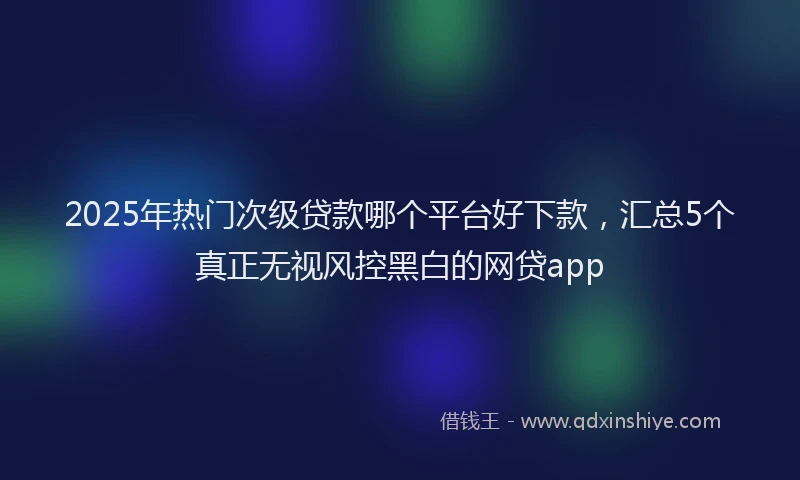 2025年热门次级贷款哪个平台好下款，汇总5个真正无视风控黑白的网贷app