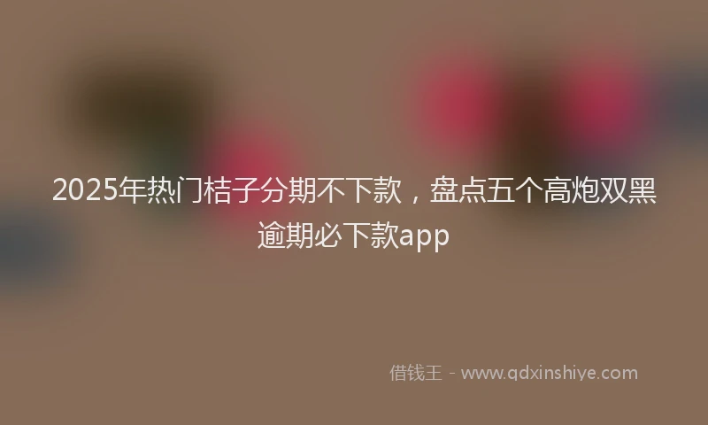 2025年热门桔子分期不下款，盘点五个高炮双黑逾期必下款app