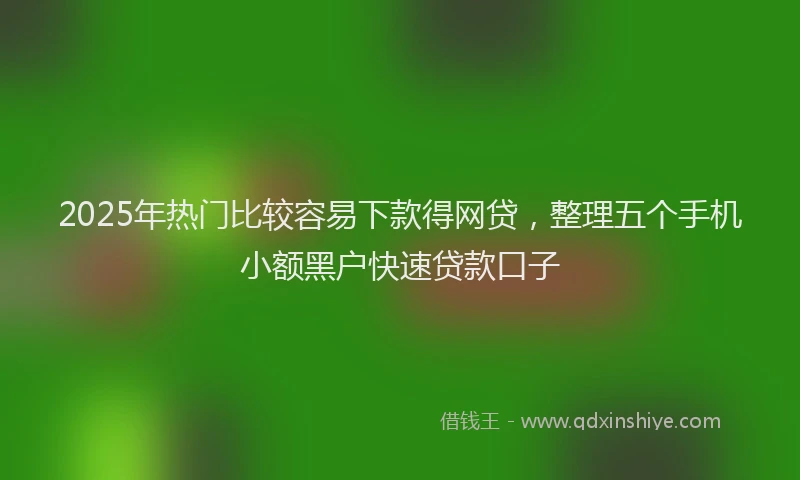 2025年热门比较容易下款得网贷，整理五个手机小额黑户快速贷款口子