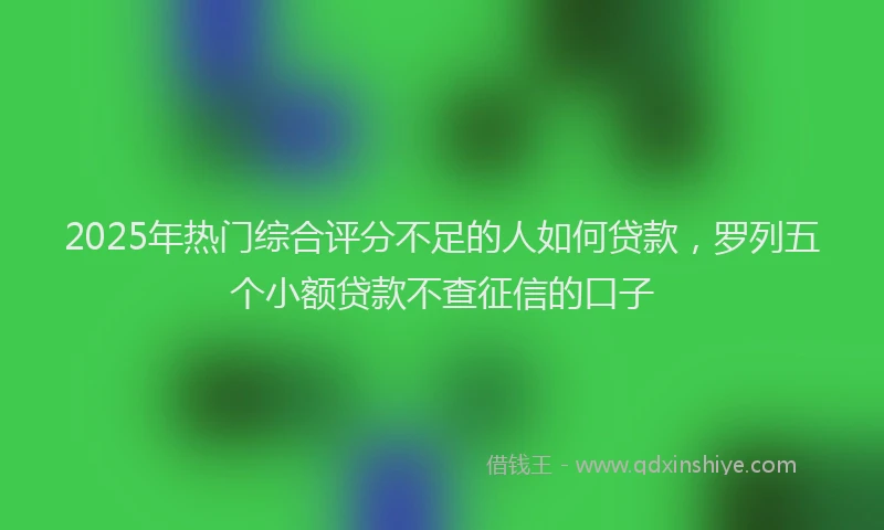 2025年热门综合评分不足的人如何贷款，罗列五个小额贷款不查征信的口子