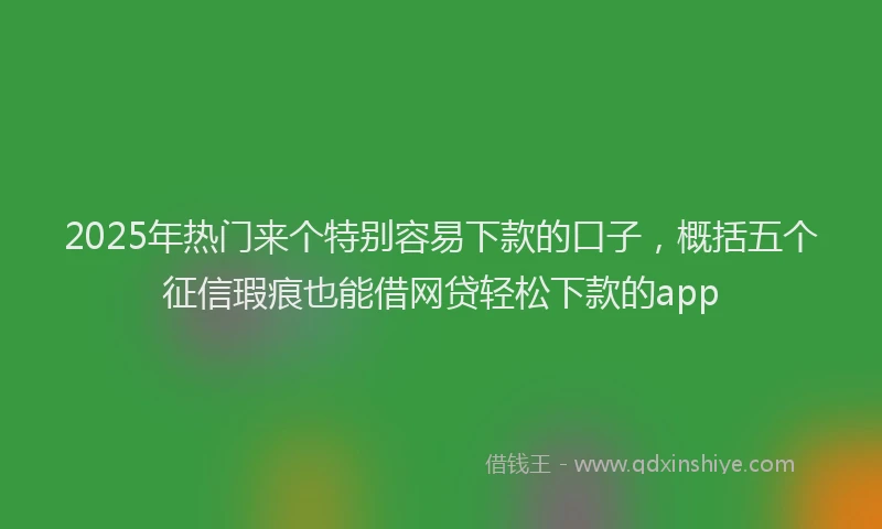 2025年热门来个特别容易下款的口子，概括五个征信瑕疵也能借网贷轻松下款的app