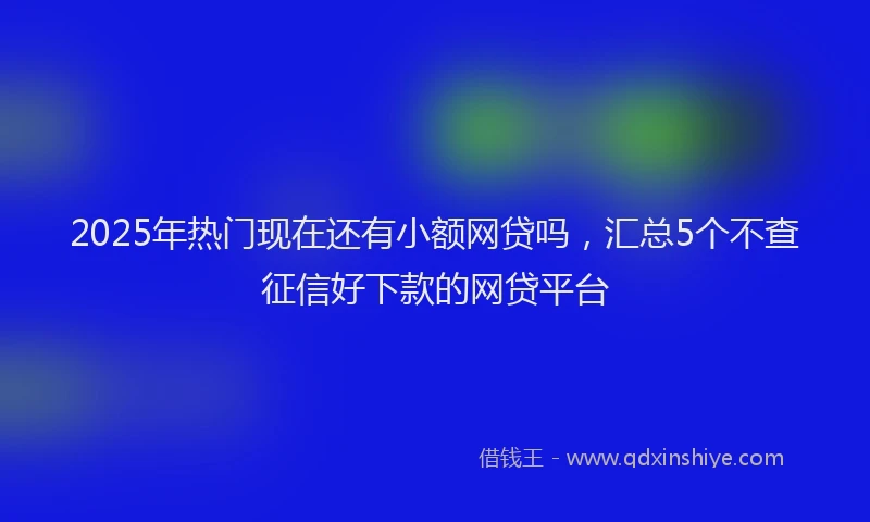 2025年热门现在还有小额网贷吗，汇总5个不查征信好下款的网贷平台
