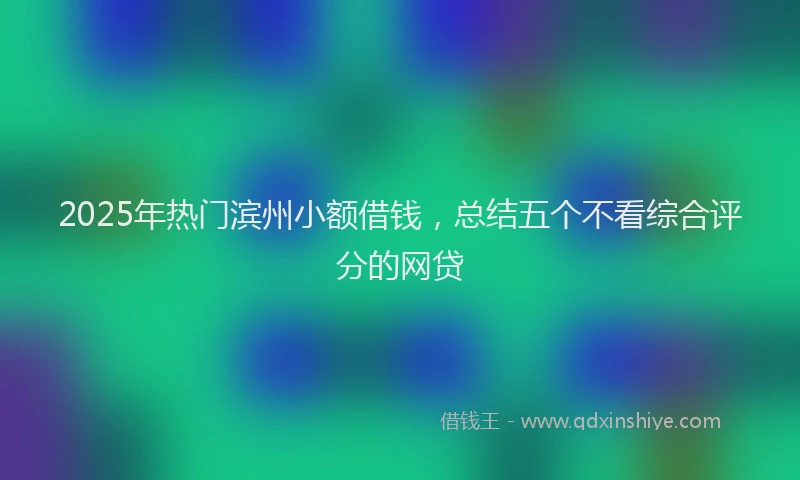 2025年热门滨州小额借钱，总结五个不看综合评分的网贷