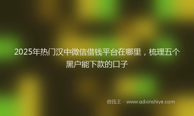 2025年热门汉中微信借钱平台在哪里，梳理五个黑户能下款的口子