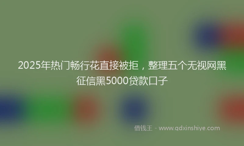 2025年热门畅行花直接被拒，整理五个无视网黑征信黑5000贷款口子