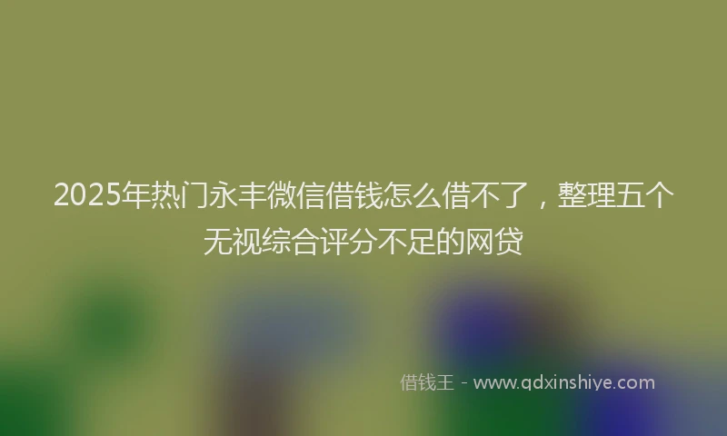 2025年热门永丰微信借钱怎么借不了，整理五个无视综合评分不足的网贷