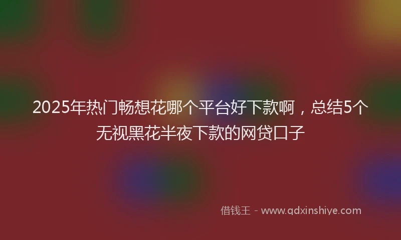 2025年热门畅想花哪个平台好下款啊，总结5个无视黑花半夜下款的网贷口子