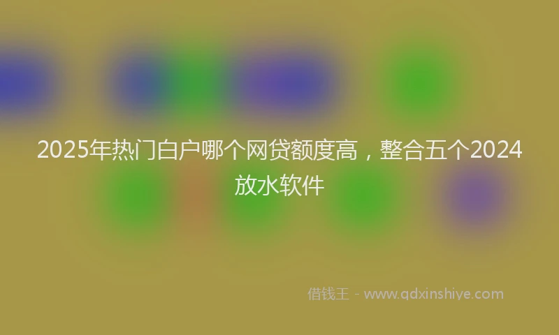 2025年热门白户哪个网贷额度高，整合五个2024放水软件