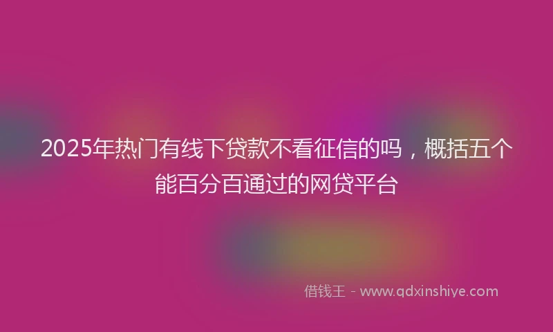 2025年热门有线下贷款不看征信的吗，概括五个能百分百通过的网贷平台