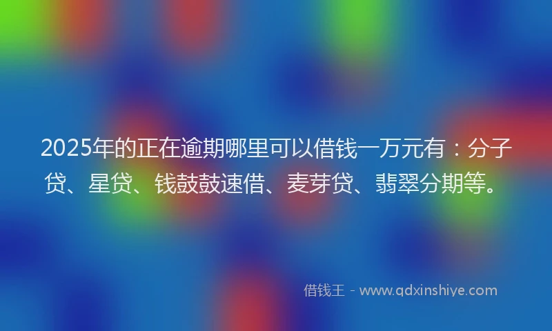 2025年的正在逾期哪里可以借钱一万元有：分子贷、星贷、钱鼓鼓速借、麦芽贷、翡翠分期等。
