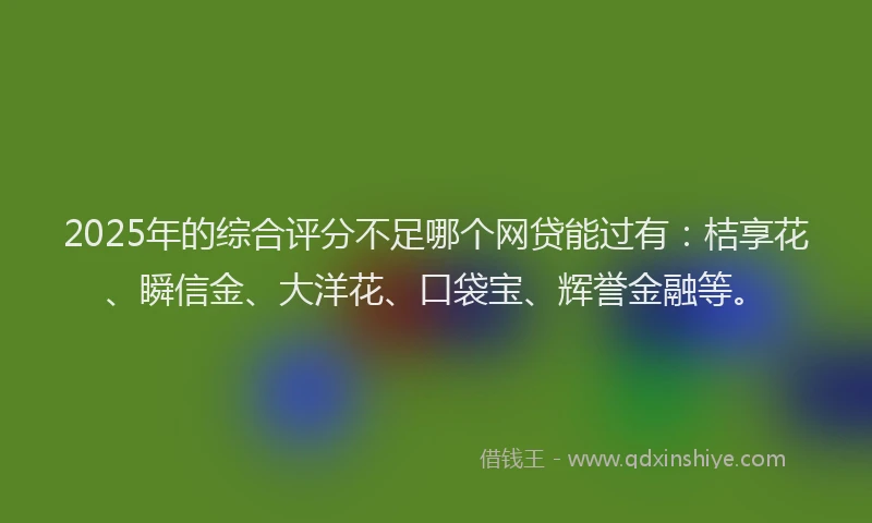 2025年的综合评分不足哪个网贷能过有：桔享花、瞬信金、大洋花、口袋宝、辉誉金融等。