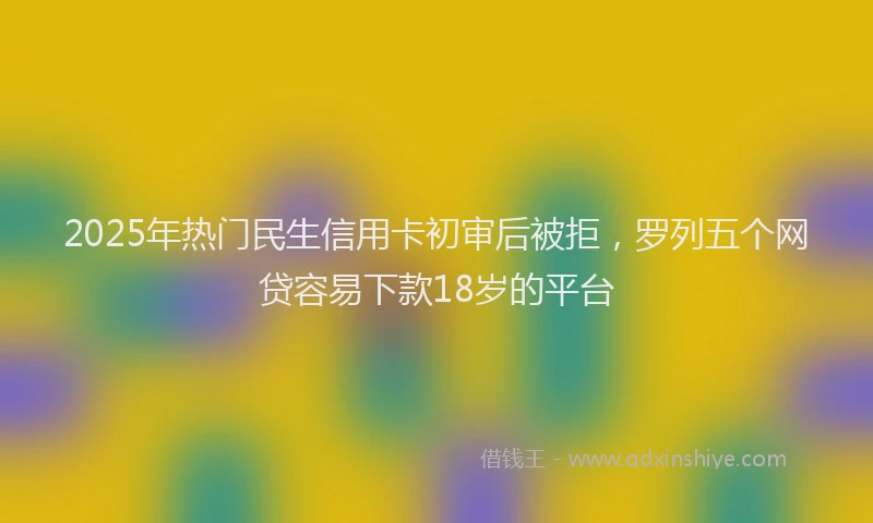 2025年热门民生信用卡初审后被拒，罗列五个网贷容易下款18岁的平台
