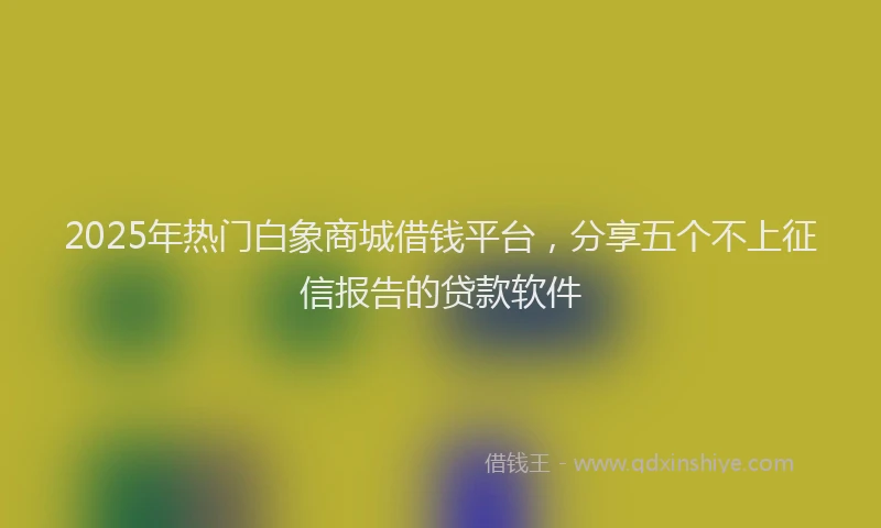 2025年热门白象商城借钱平台，分享五个不上征信报告的贷款软件