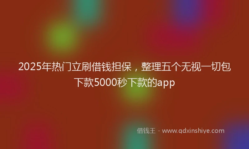 2025年热门立刷借钱担保，整理五个无视一切包下款5000秒下款的app