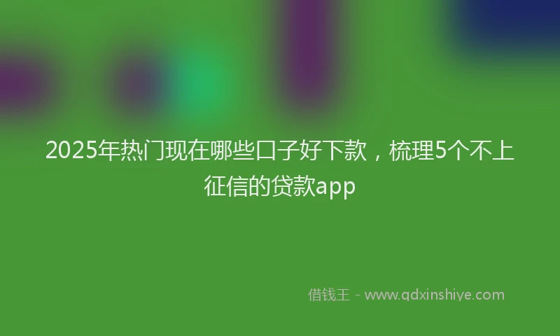 2025年热门现在哪些口子好下款，梳理5个不上征信的贷款app