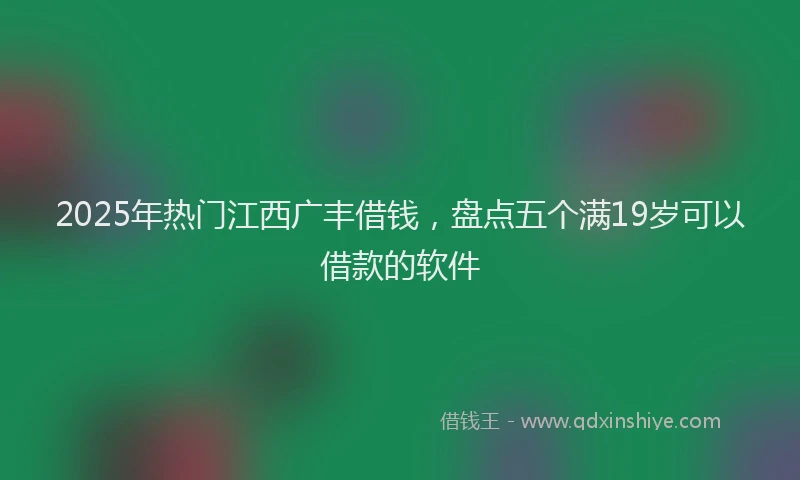 2025年热门江西广丰借钱，盘点五个满19岁可以借款的软件