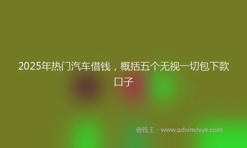 2025年热门汽车借钱，概括五个无视一切包下款口子