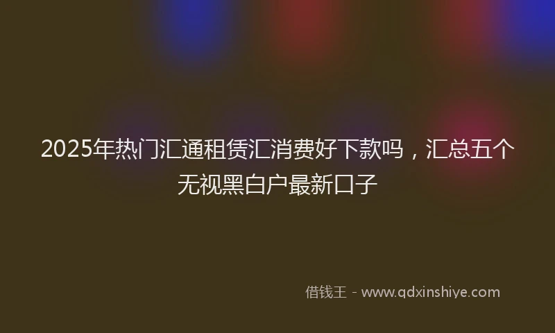 2025年热门汇通租赁汇消费好下款吗，汇总五个无视黑白户最新口子
