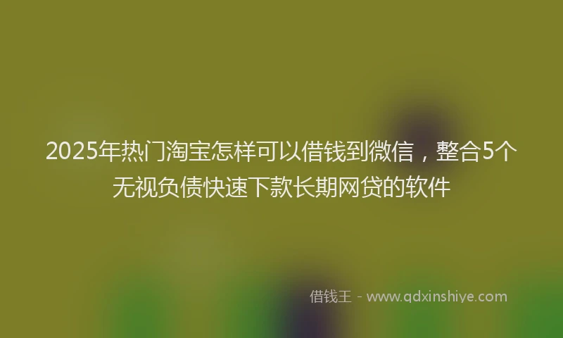 2025年热门淘宝怎样可以借钱到微信，整合5个无视负债快速下款长期网贷的软件
