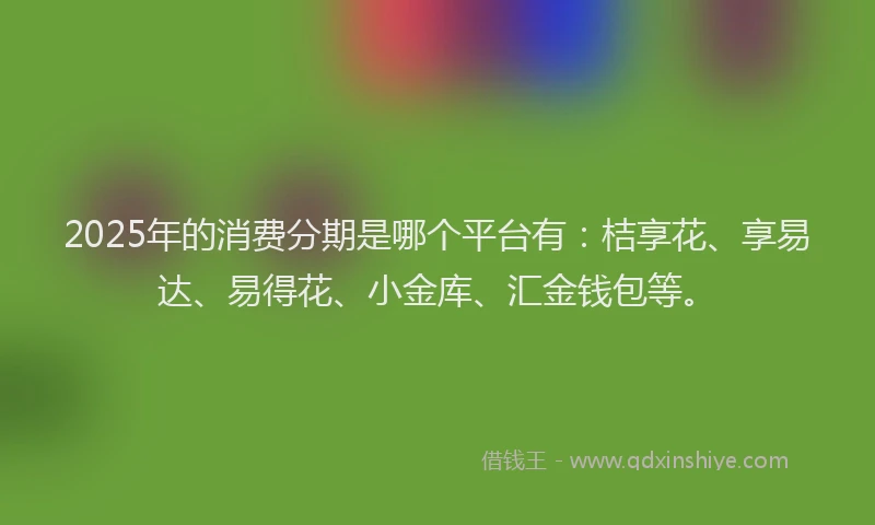 2025年的消费分期是哪个平台有：桔享花、享易达、易得花、小金库、汇金钱包等。